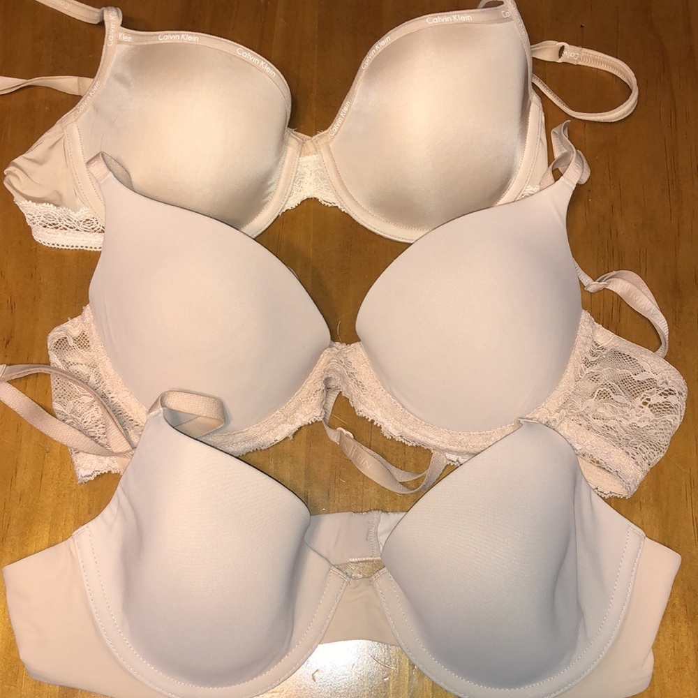 (3) 34B Calvin Klein Nude Bras